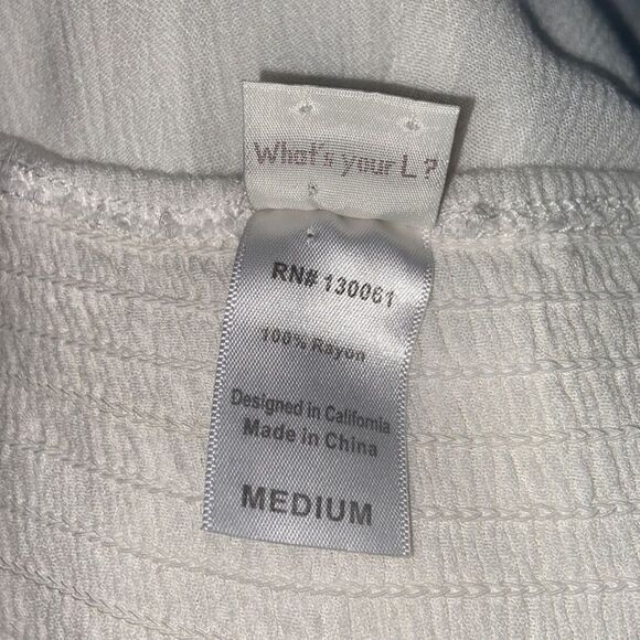 L Space White wโBlue Embroidered Trim Romper - Picture 12 of 12